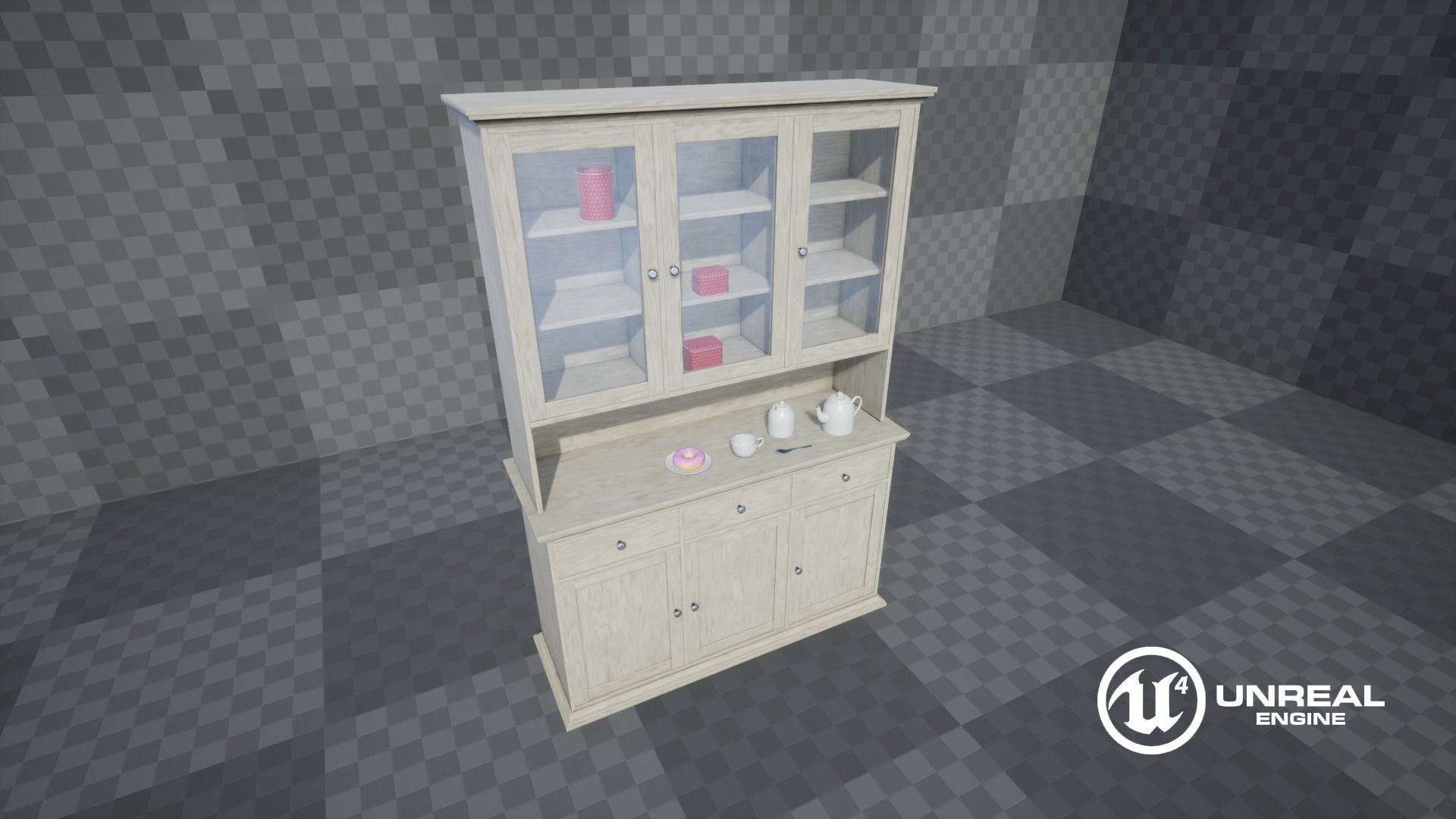 Cupboard Low-poly 3D model_14
