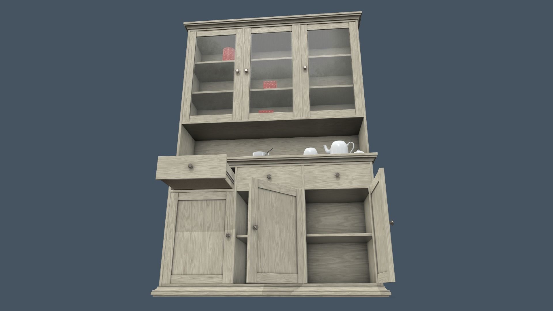 Cupboard Low-poly 3D model_4