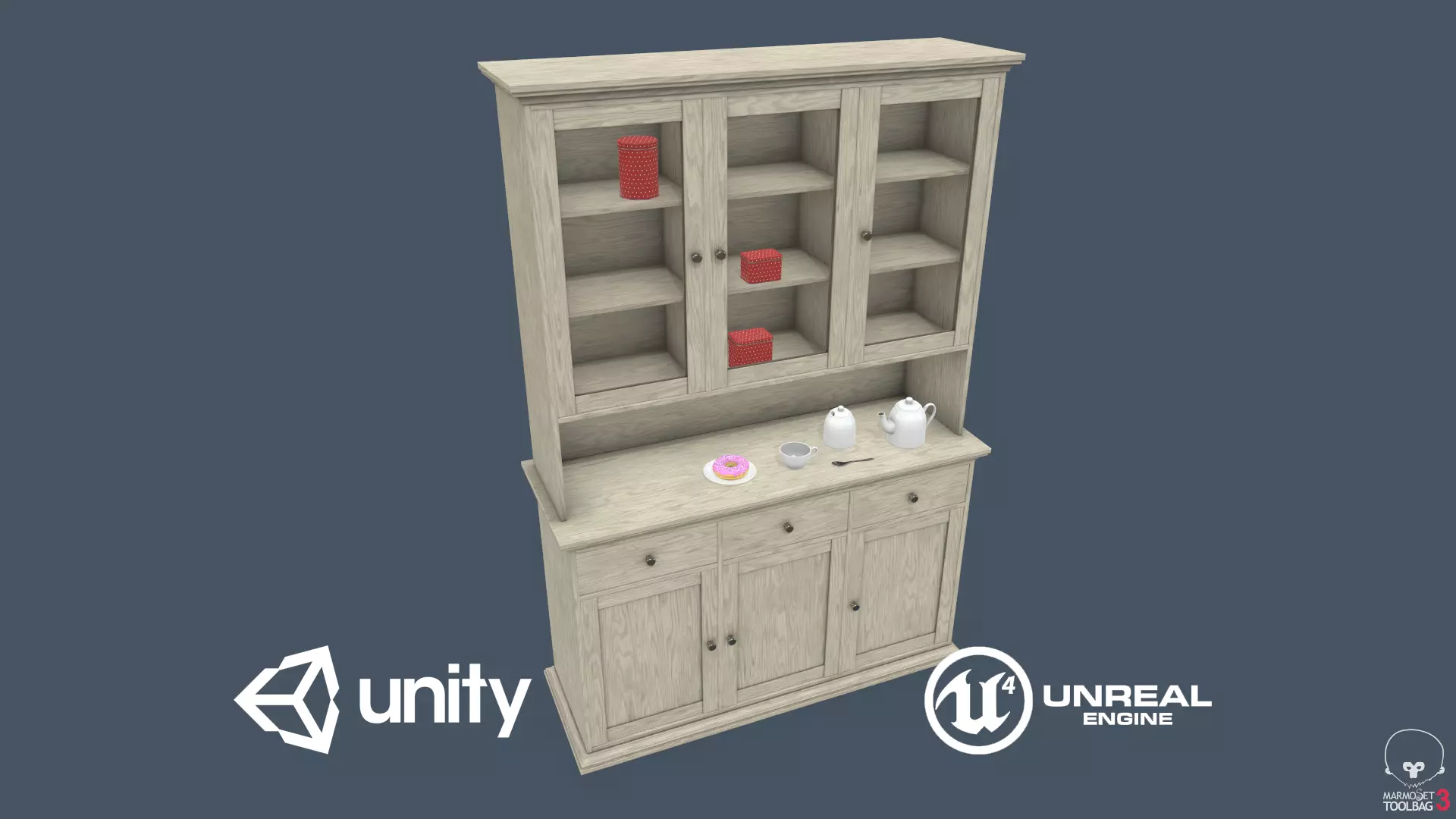 Cupboard Low-poly 3D model_0