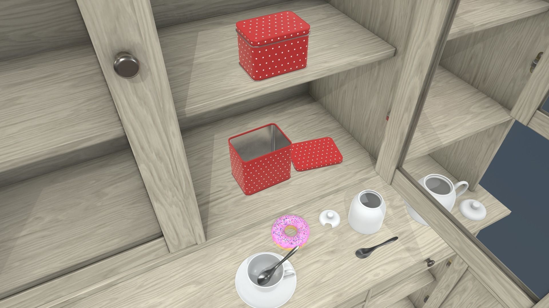 Cupboard Low-poly 3D model_9