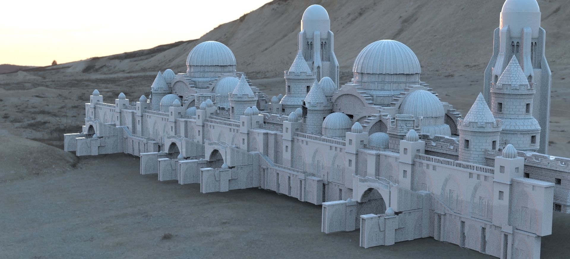 Desert City Walled Ancient  3D model_2
