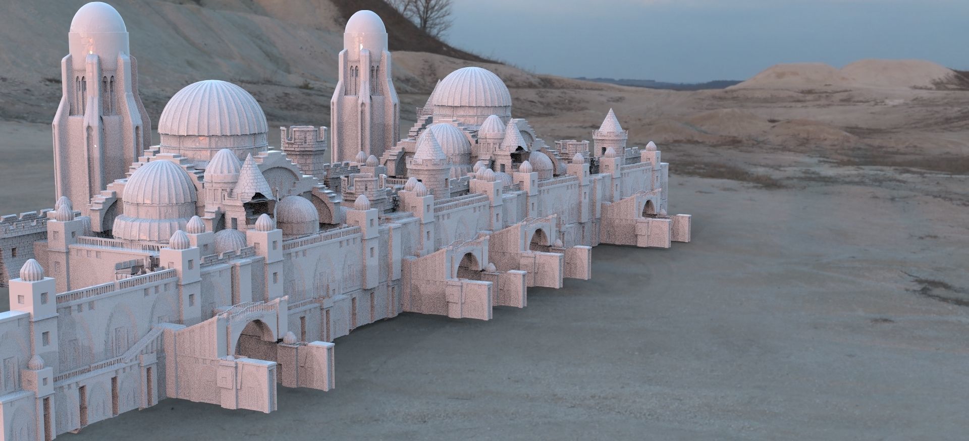 Desert City Walled Ancient  3D model_3