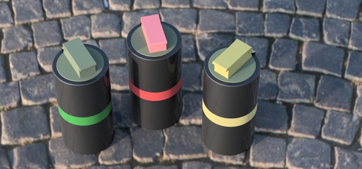 colored smoke gase  3D model_1