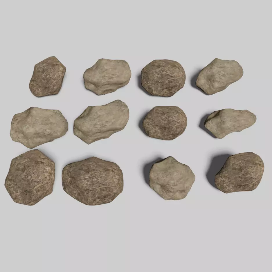 Rock pack game ready Low-poly 3D model