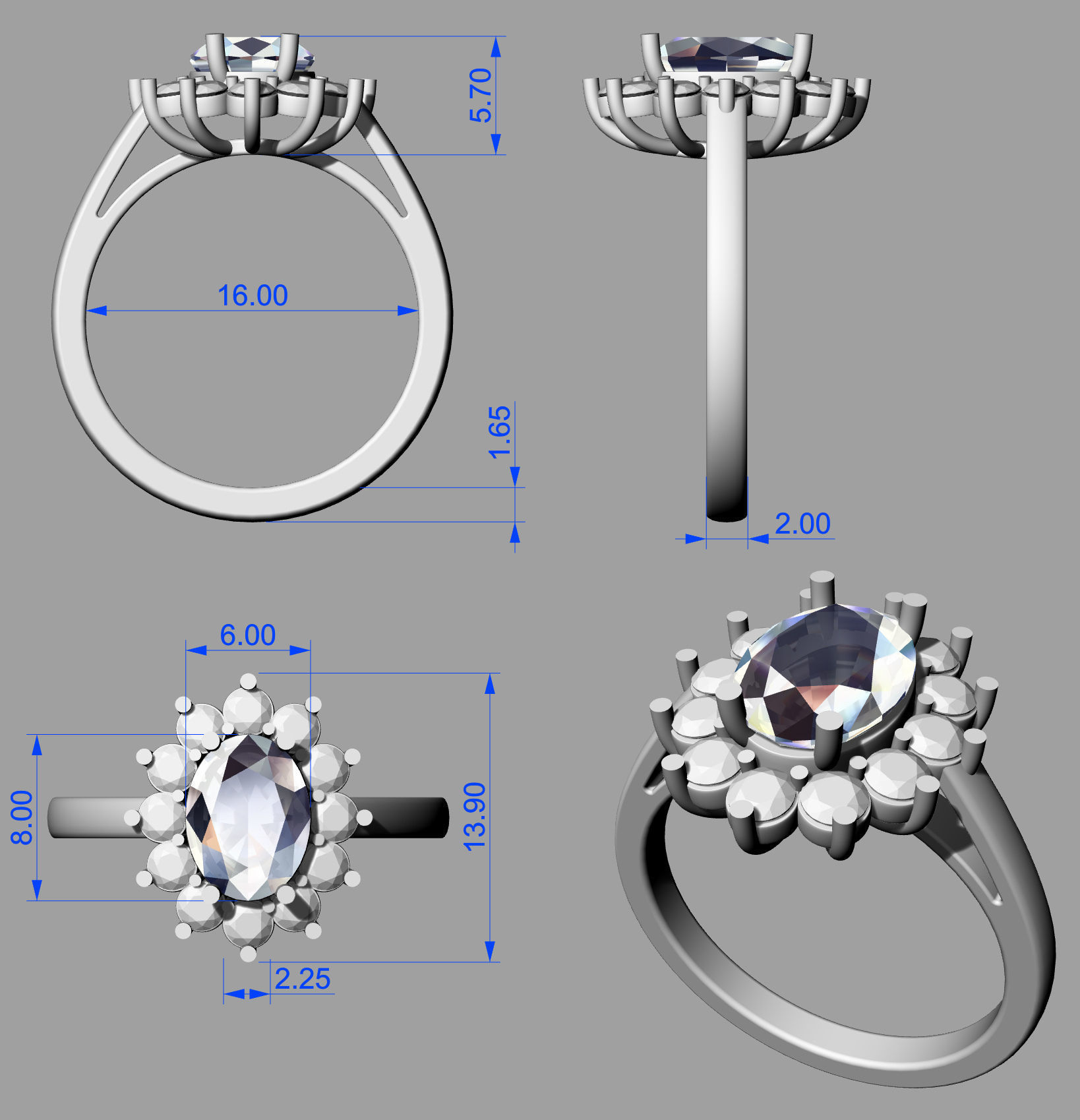 Ring Diana 3D print model_8