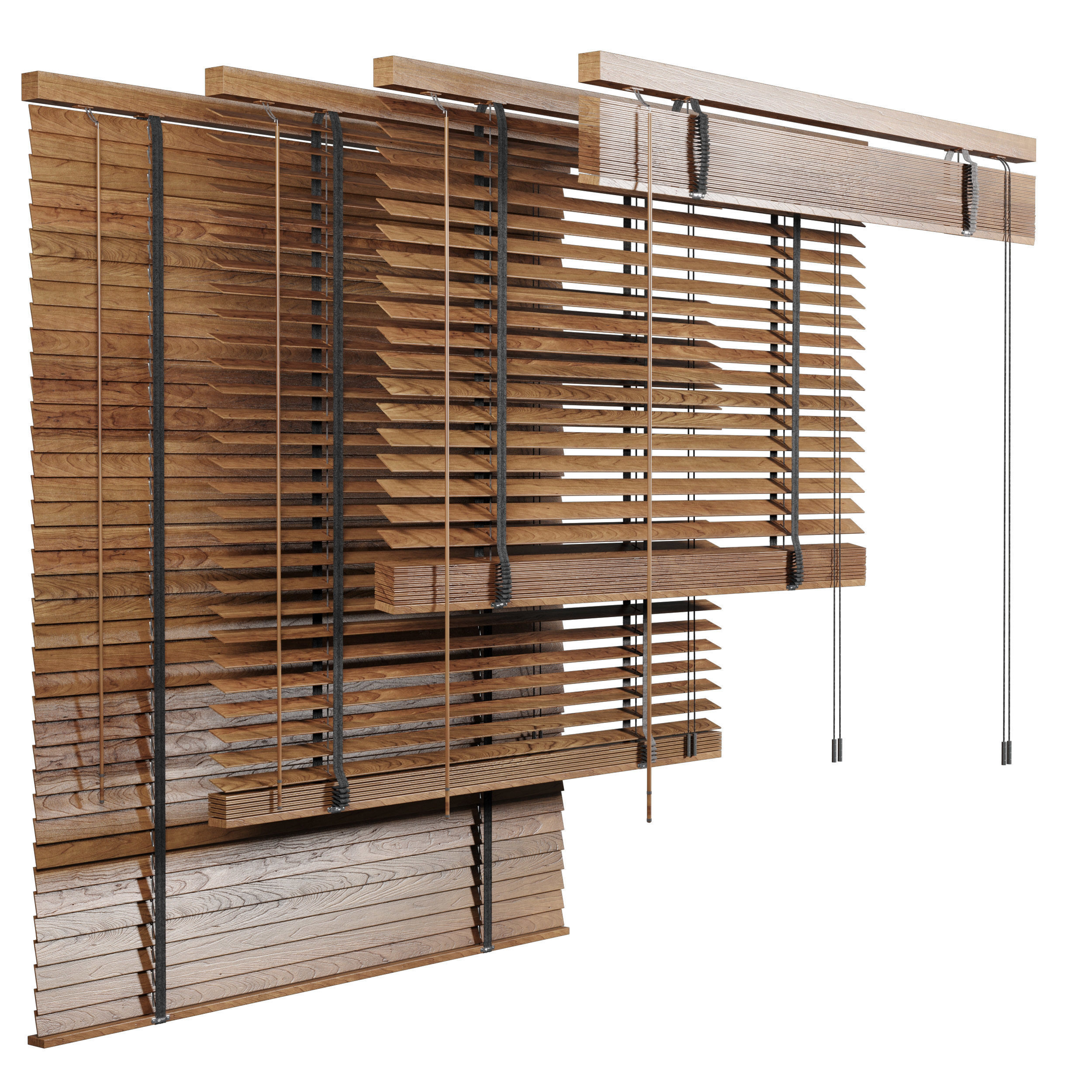Wooden Blind 02 150cm Low-poly 3D model_5