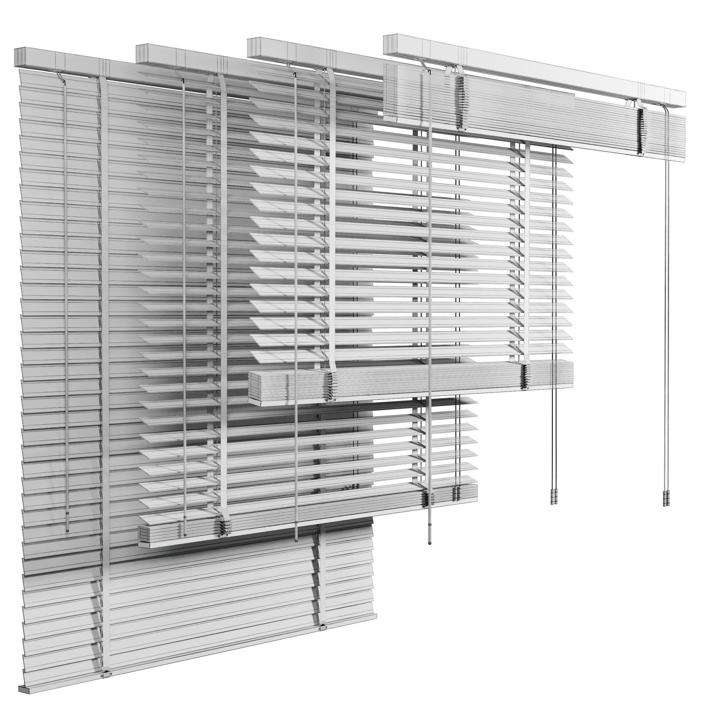 Wooden Blind 02 150cm Low-poly 3D model_8