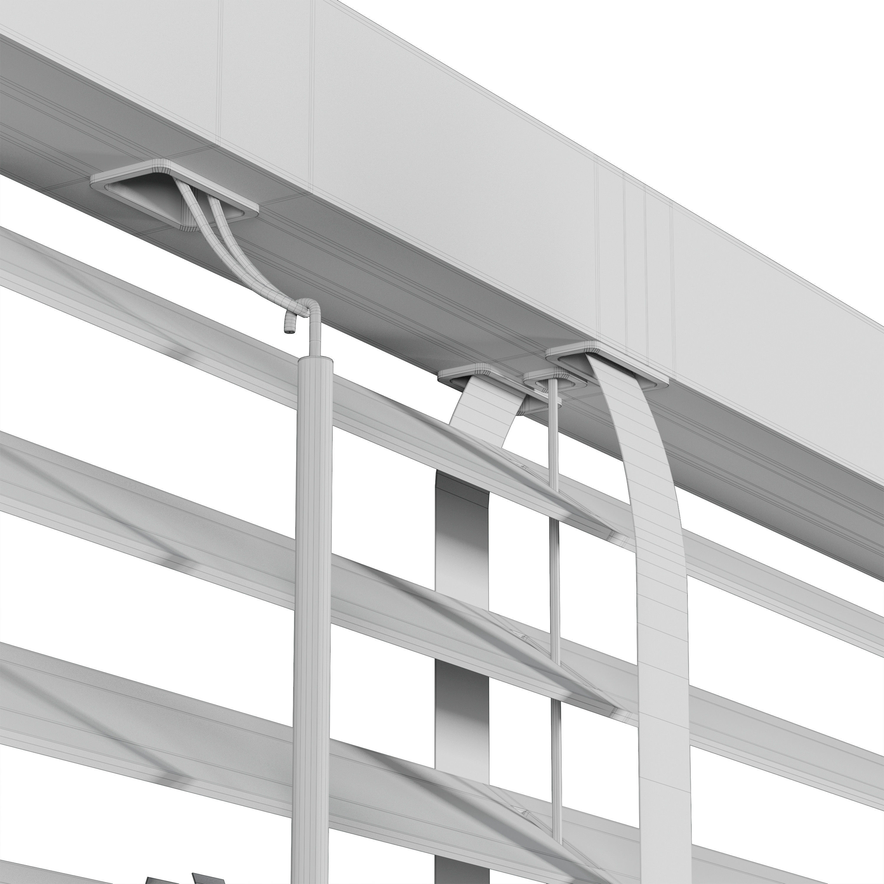 Wooden Blind 02 150cm Low-poly 3D model_3