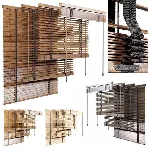 Wooden Blind 02 150cm Low-poly 3D model
