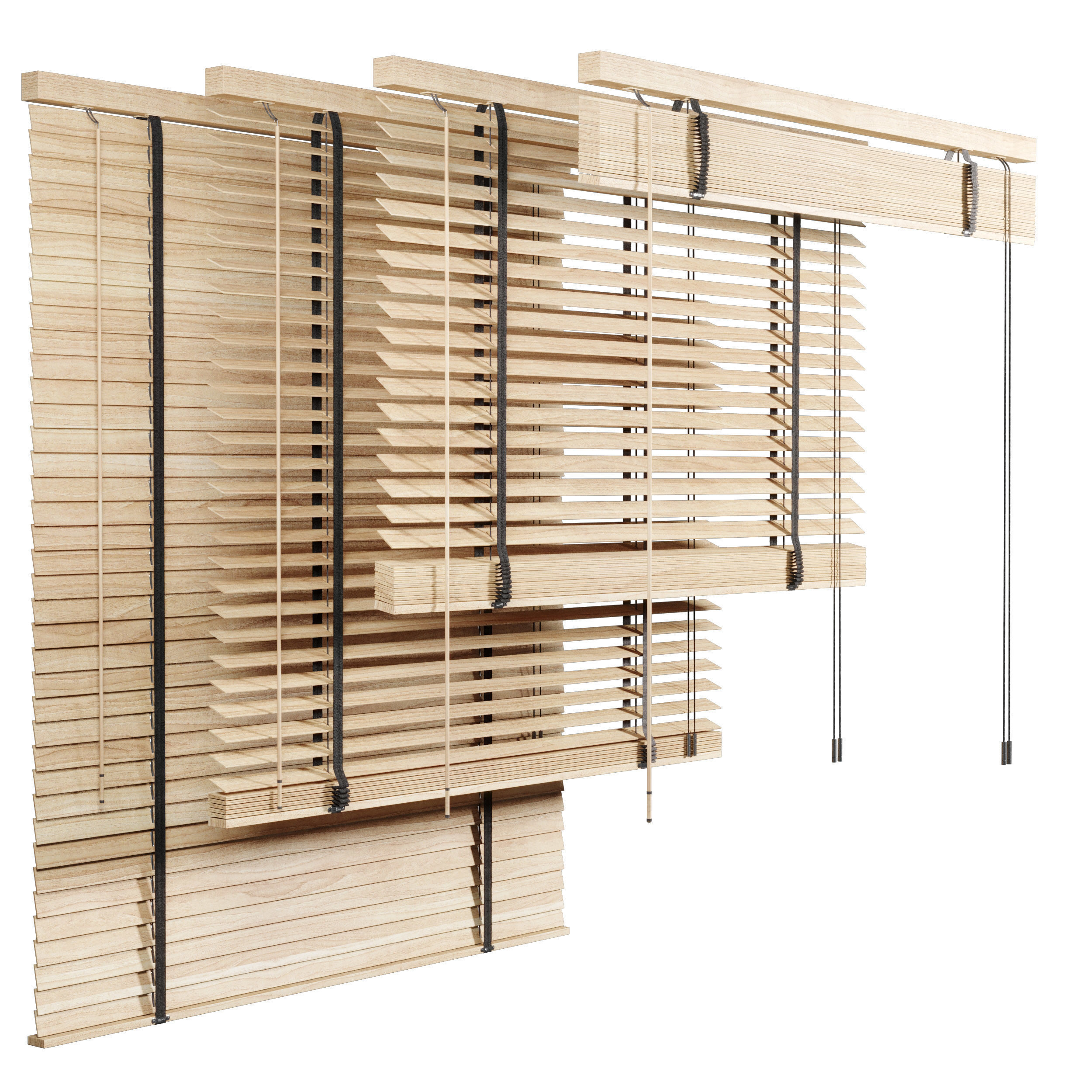 Wooden Blind 02 150cm Low-poly 3D model_7