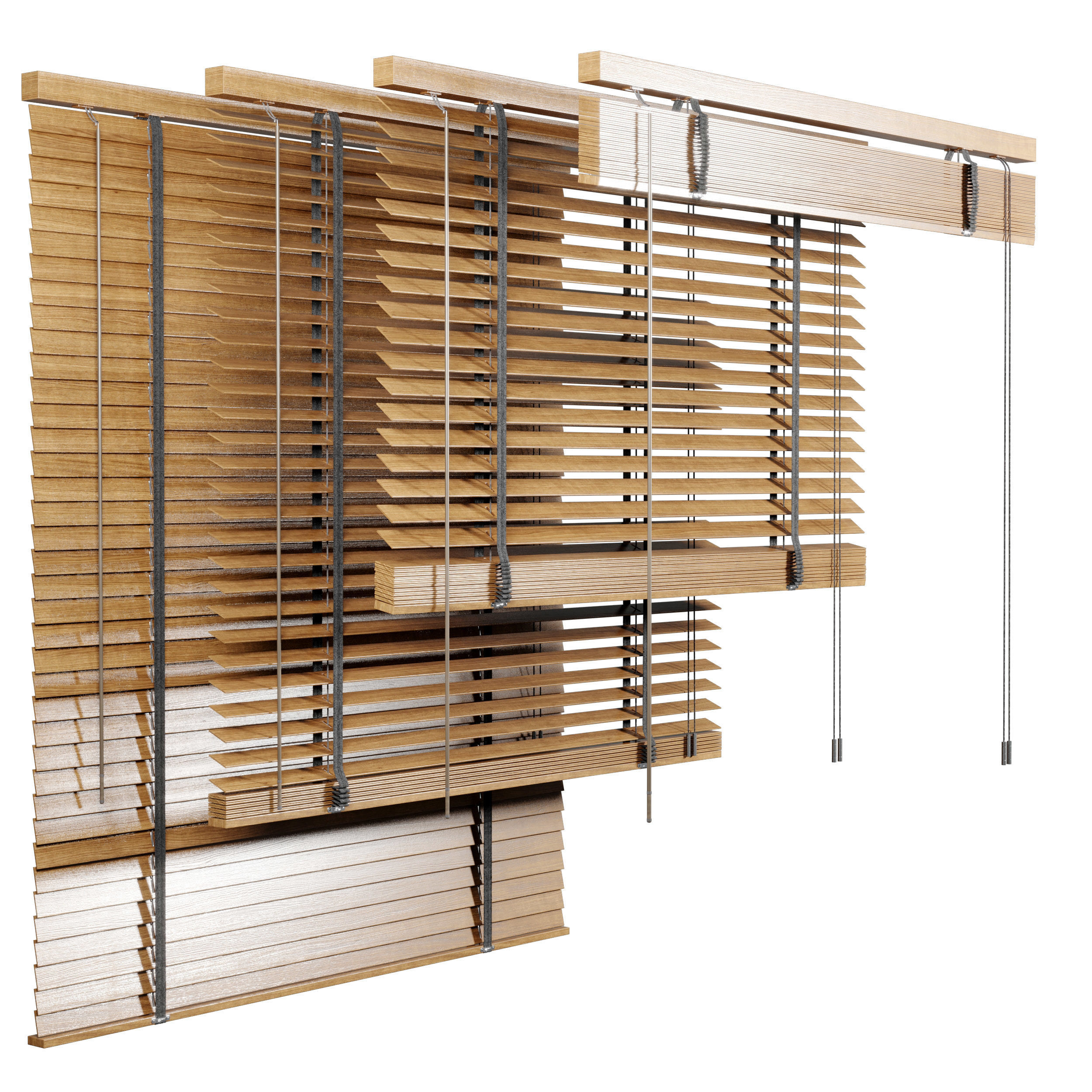 Wooden Blind 02 150cm Low-poly 3D model_6