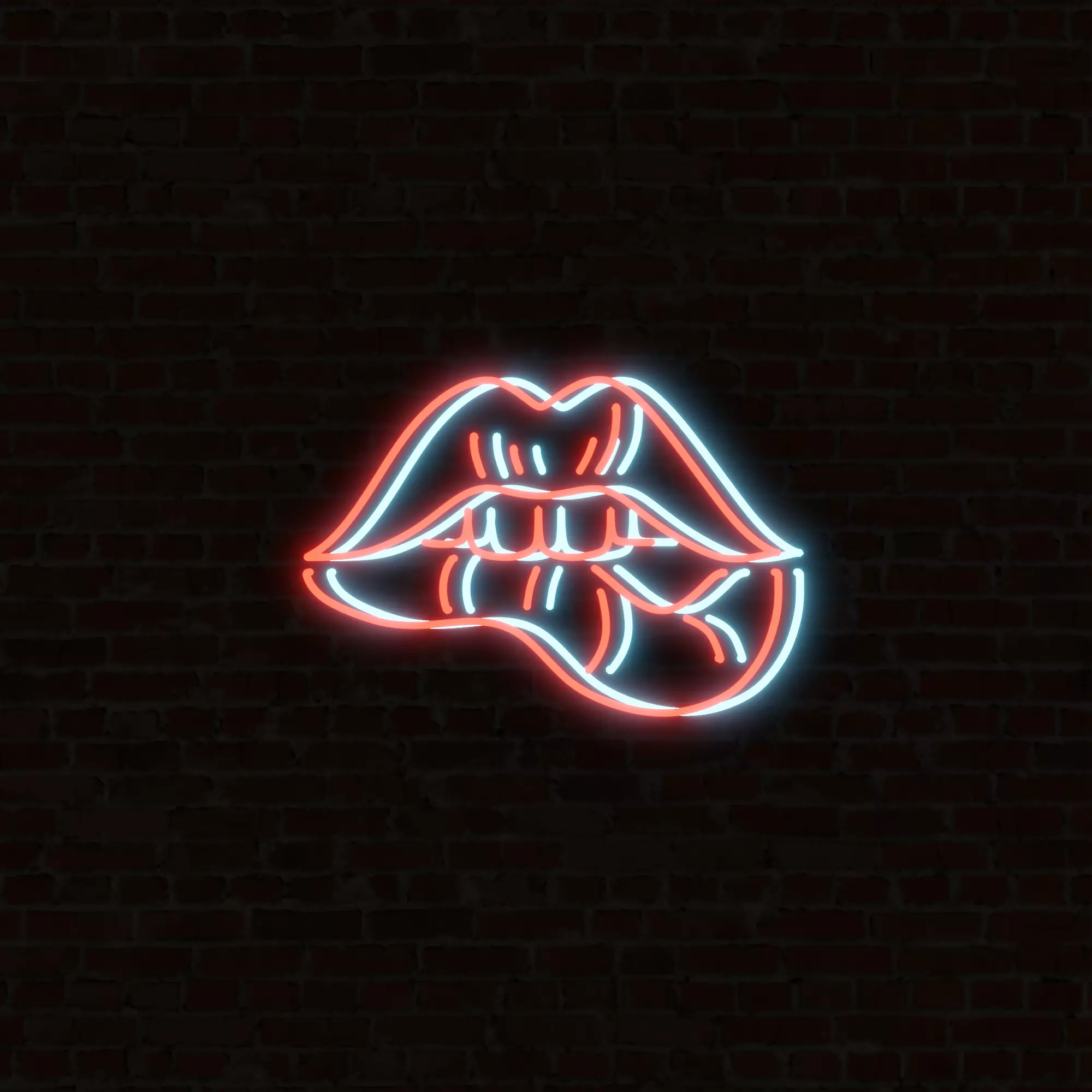 Low-Poly Neon Lips Low-poly 3D model
