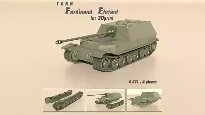 TANK FERDINAND ELEFANT for 3d print 3D print model