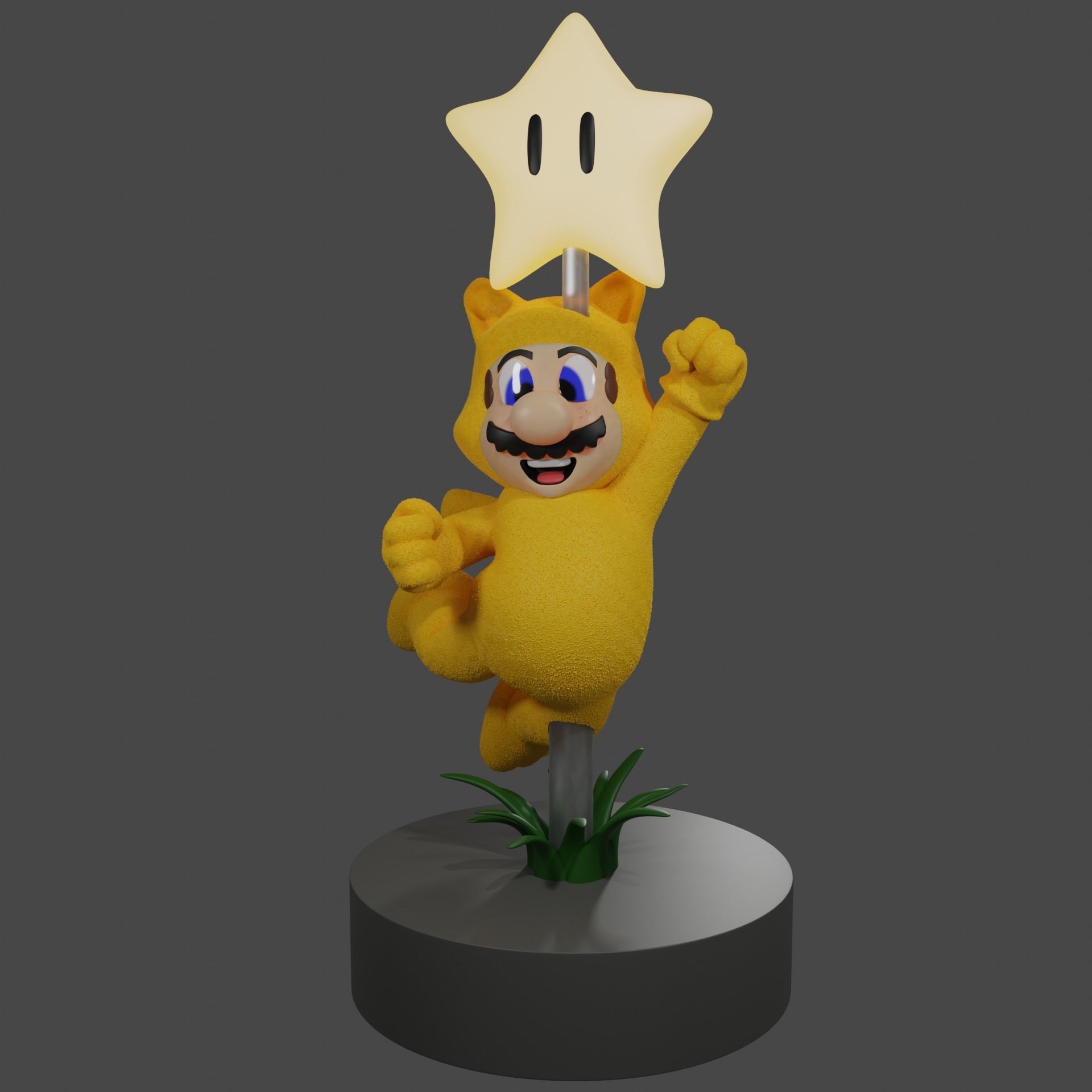 Cat Mario 3d printing model for lamp 3D print model_1