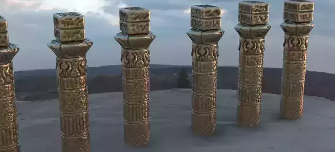 Egyptian Pillars 3D model