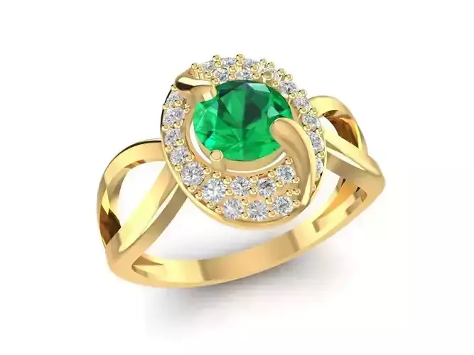 Elegant Halo Gemstone Ring for Women 1711
