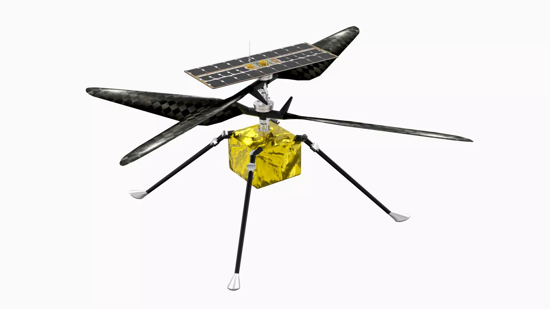 Ingenuity helicopter Low-poly 3D model_0