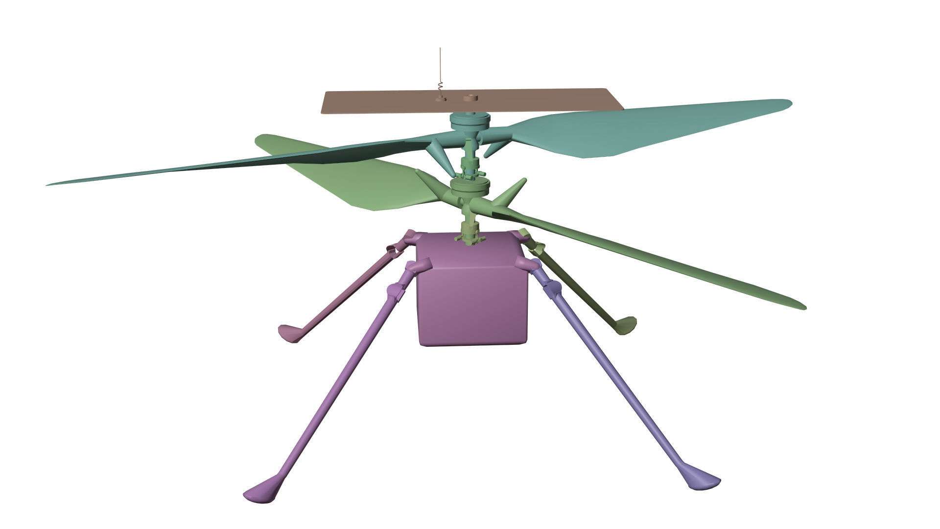 Ingenuity helicopter Low-poly 3D model_9