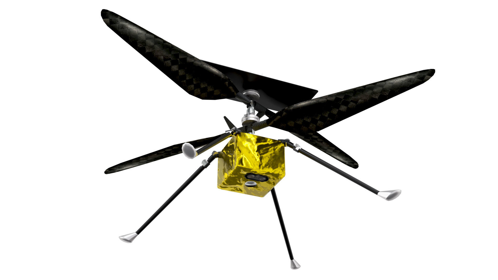 Ingenuity helicopter Low-poly 3D model_2