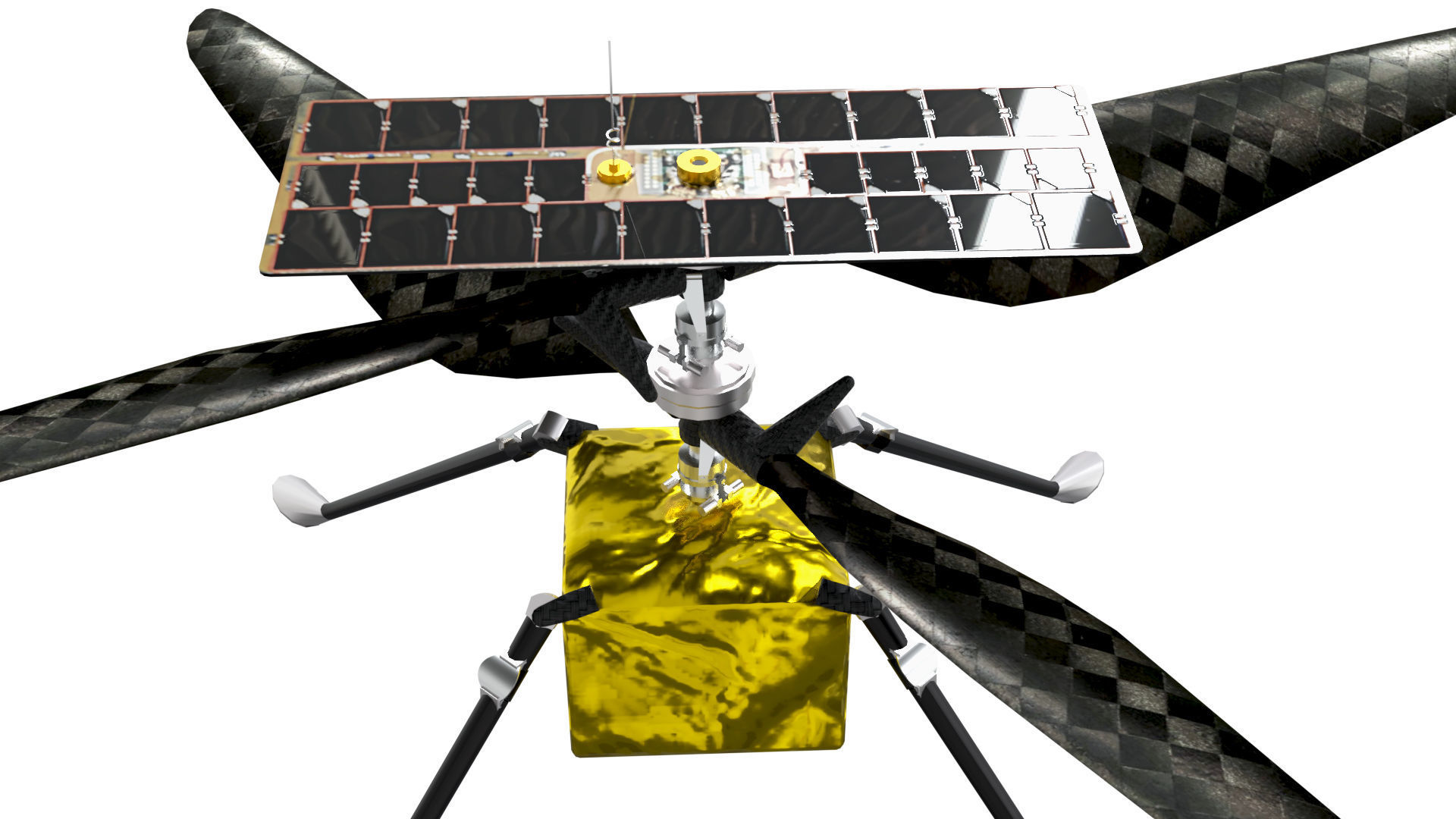 Ingenuity helicopter Low-poly 3D model_1