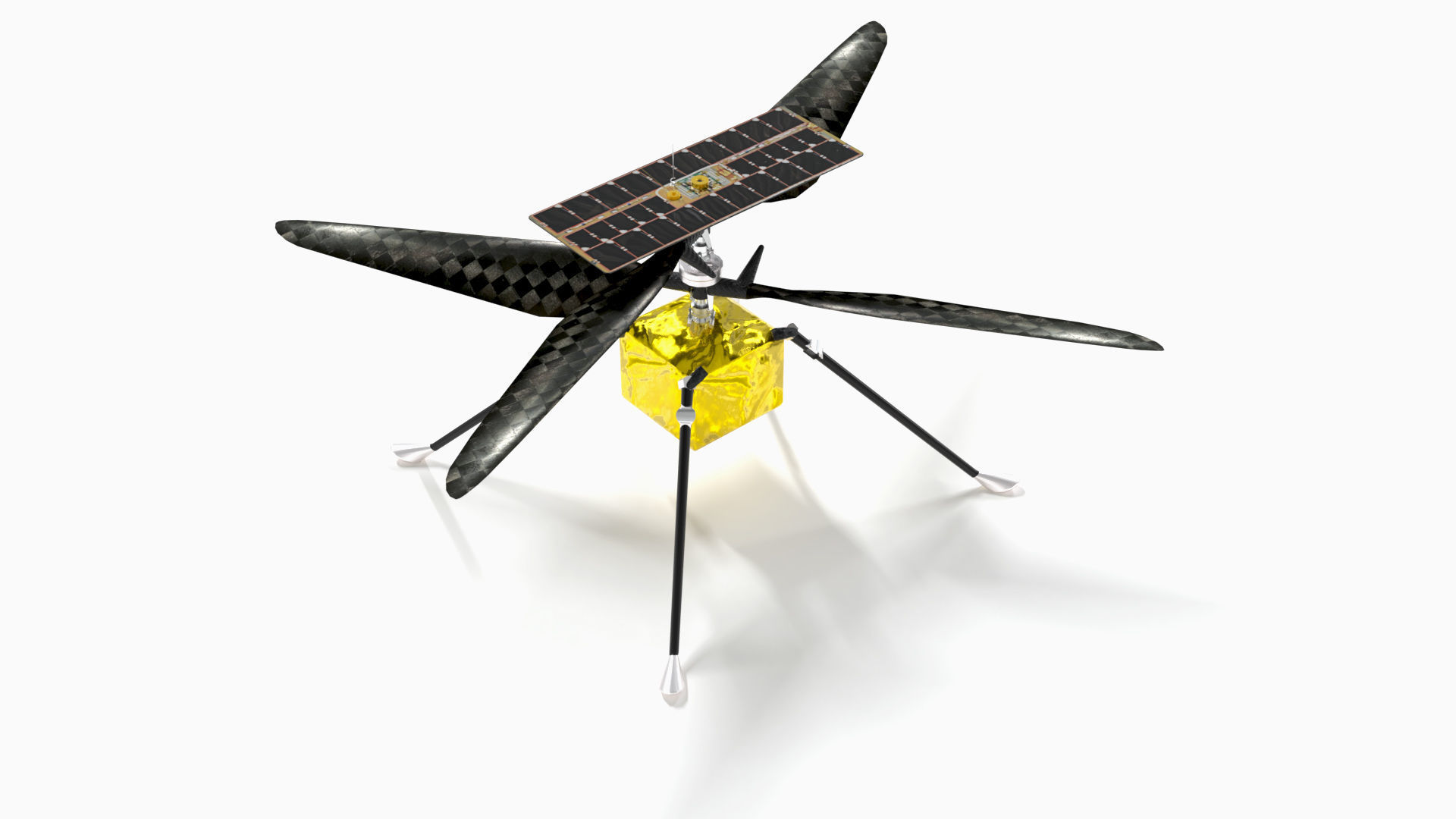 Ingenuity helicopter Low-poly 3D model_4
