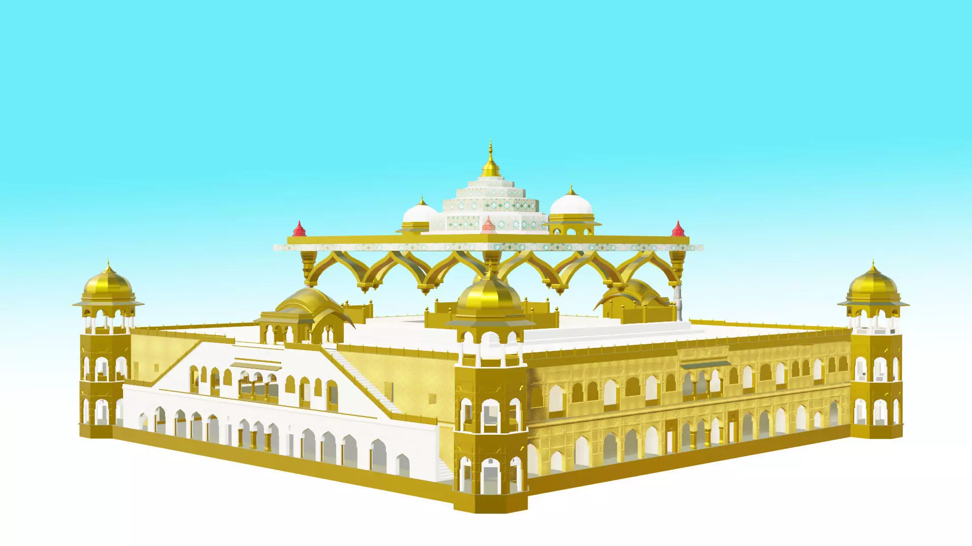Palace 2 golden mosque 3D model_0