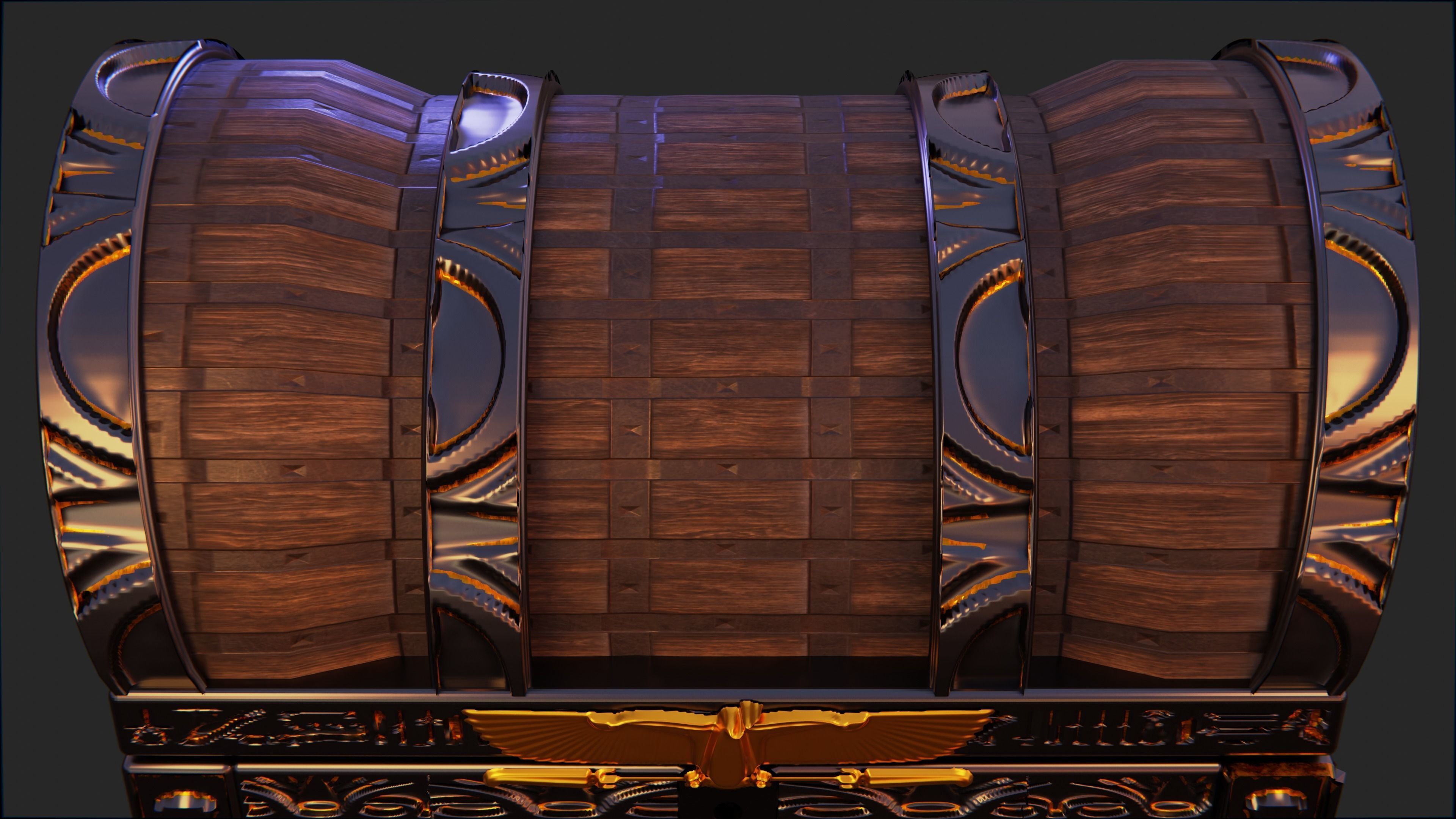 ancient egyptian chest 3D model_14