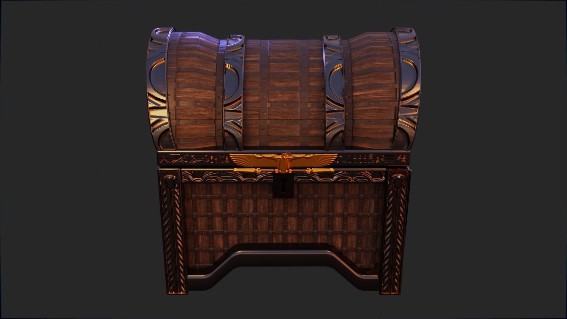 ancient egyptian chest 3D model_4