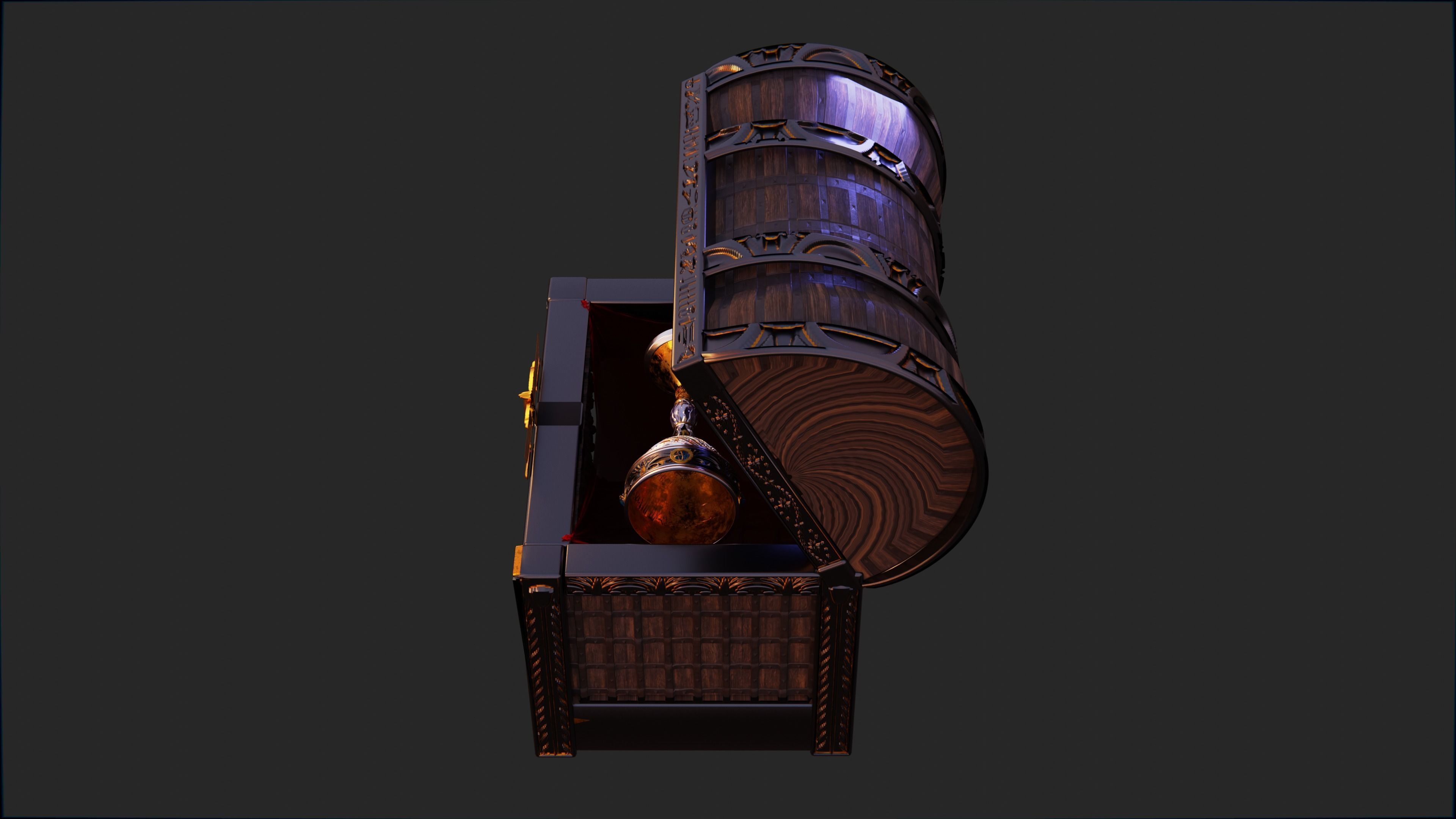 ancient egyptian chest 3D model_13