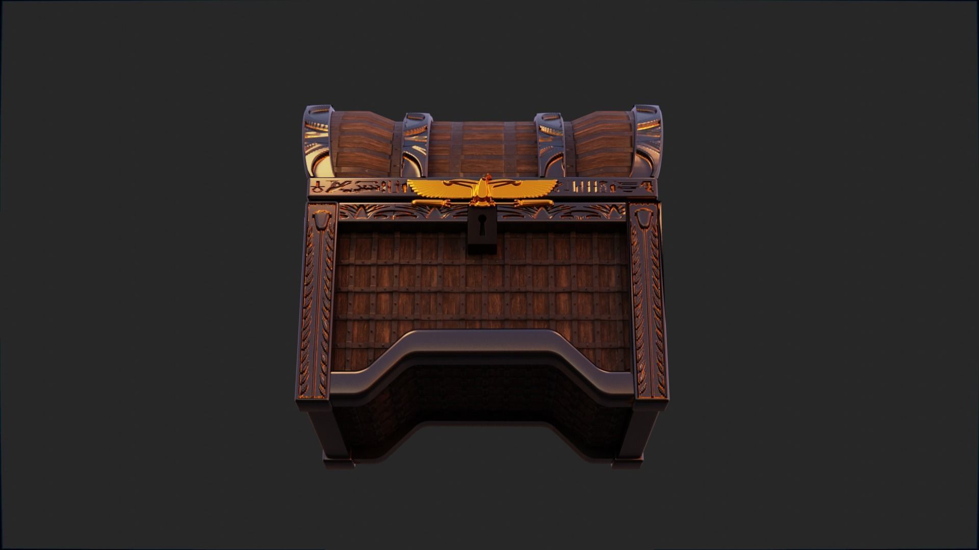 ancient egyptian chest 3D model_15