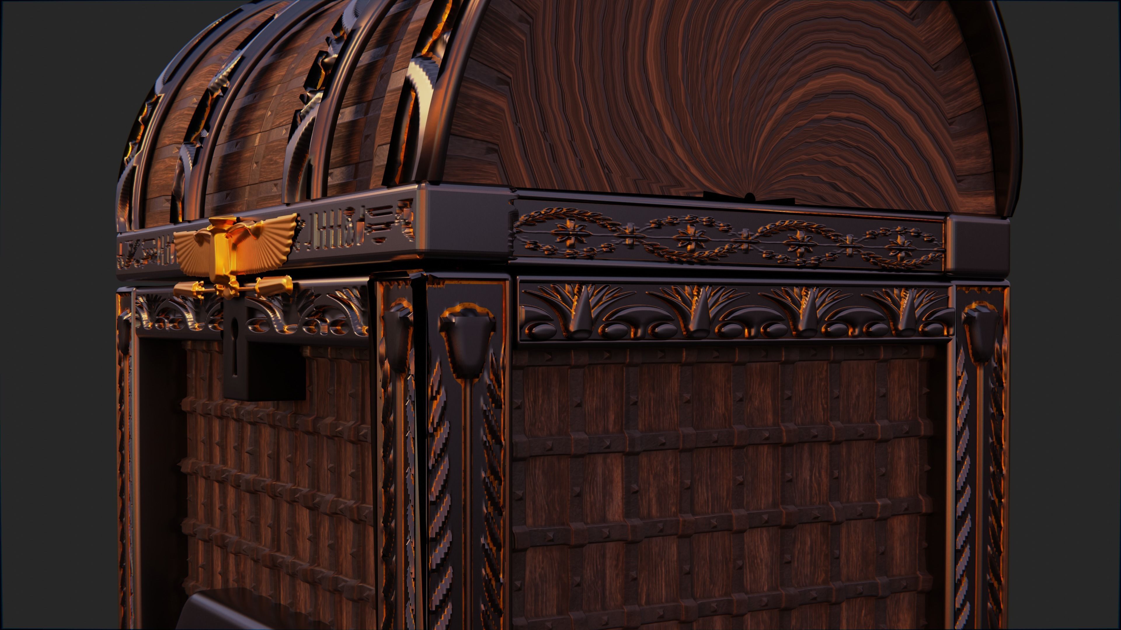 ancient egyptian chest 3D model_5