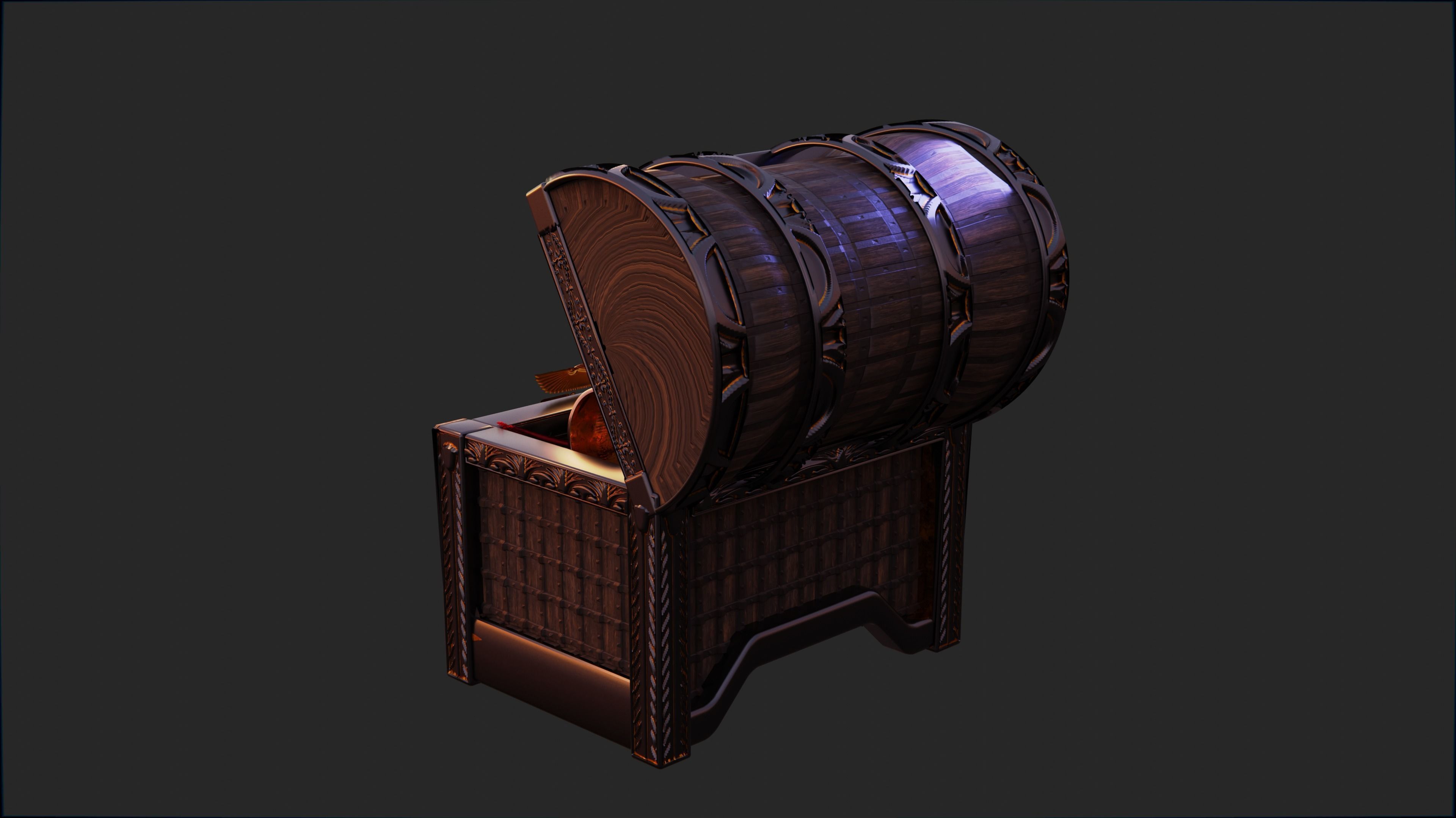 ancient egyptian chest 3D model_9