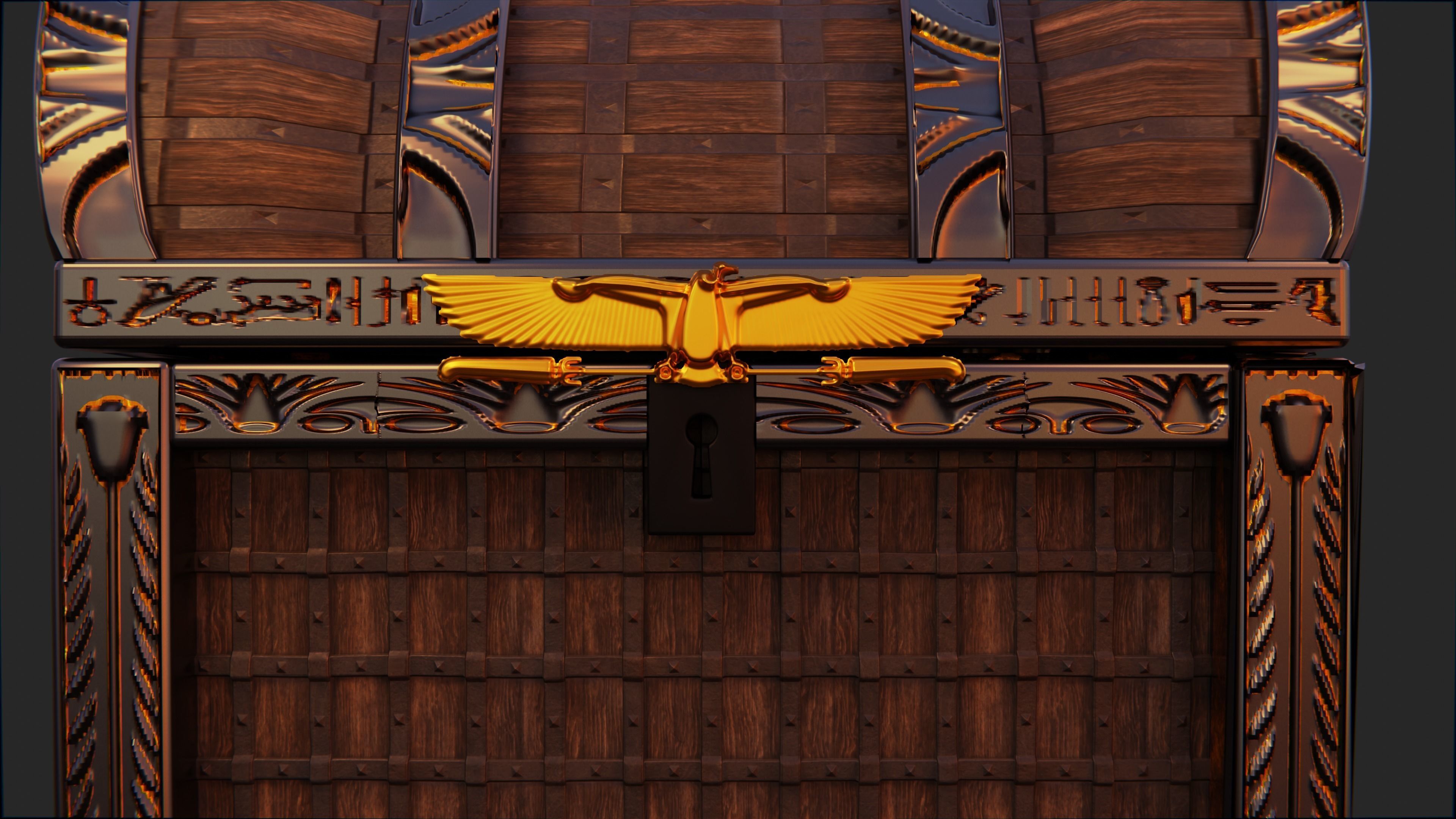 ancient egyptian chest 3D model_16