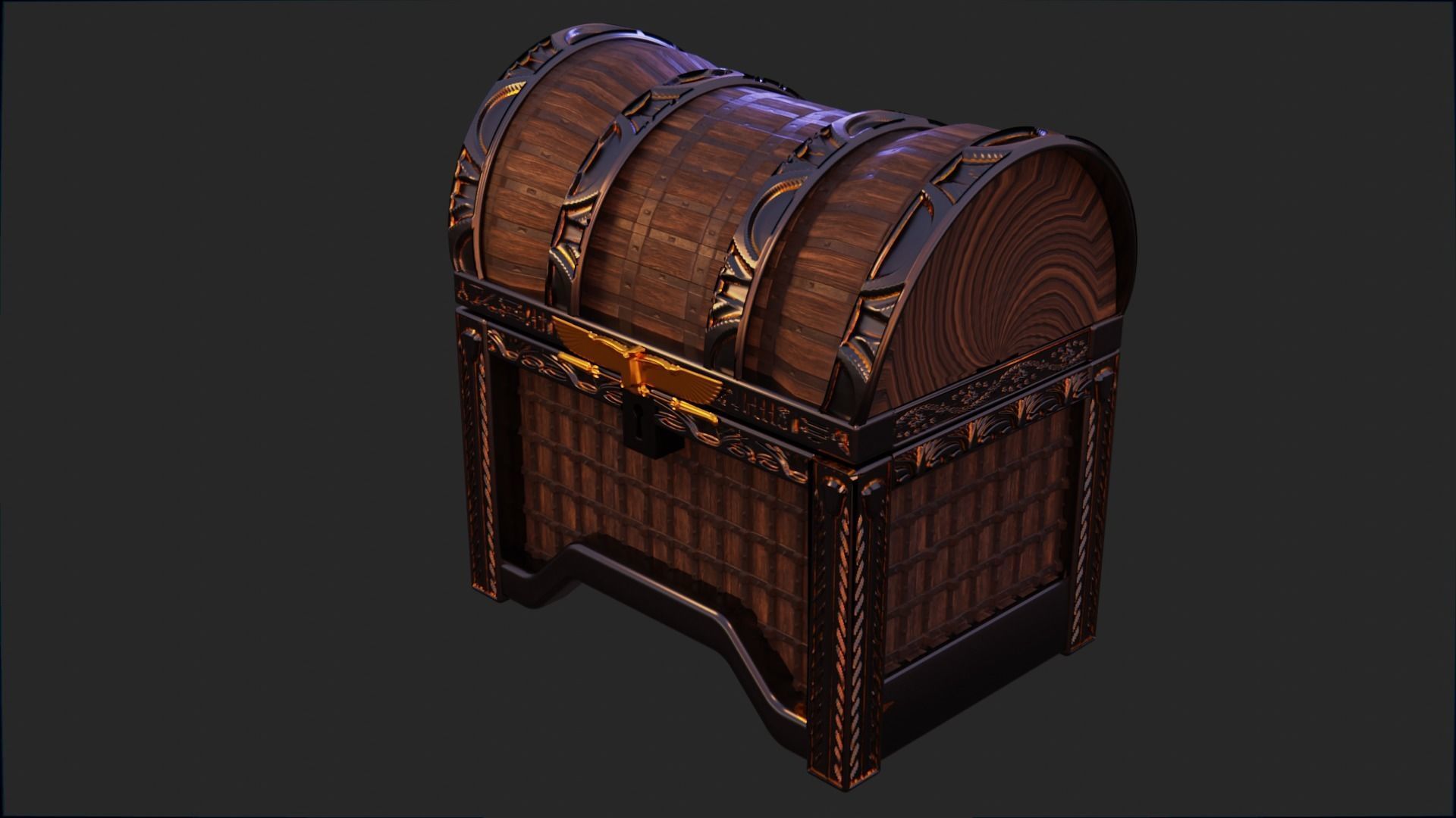 ancient egyptian chest 3D model_6