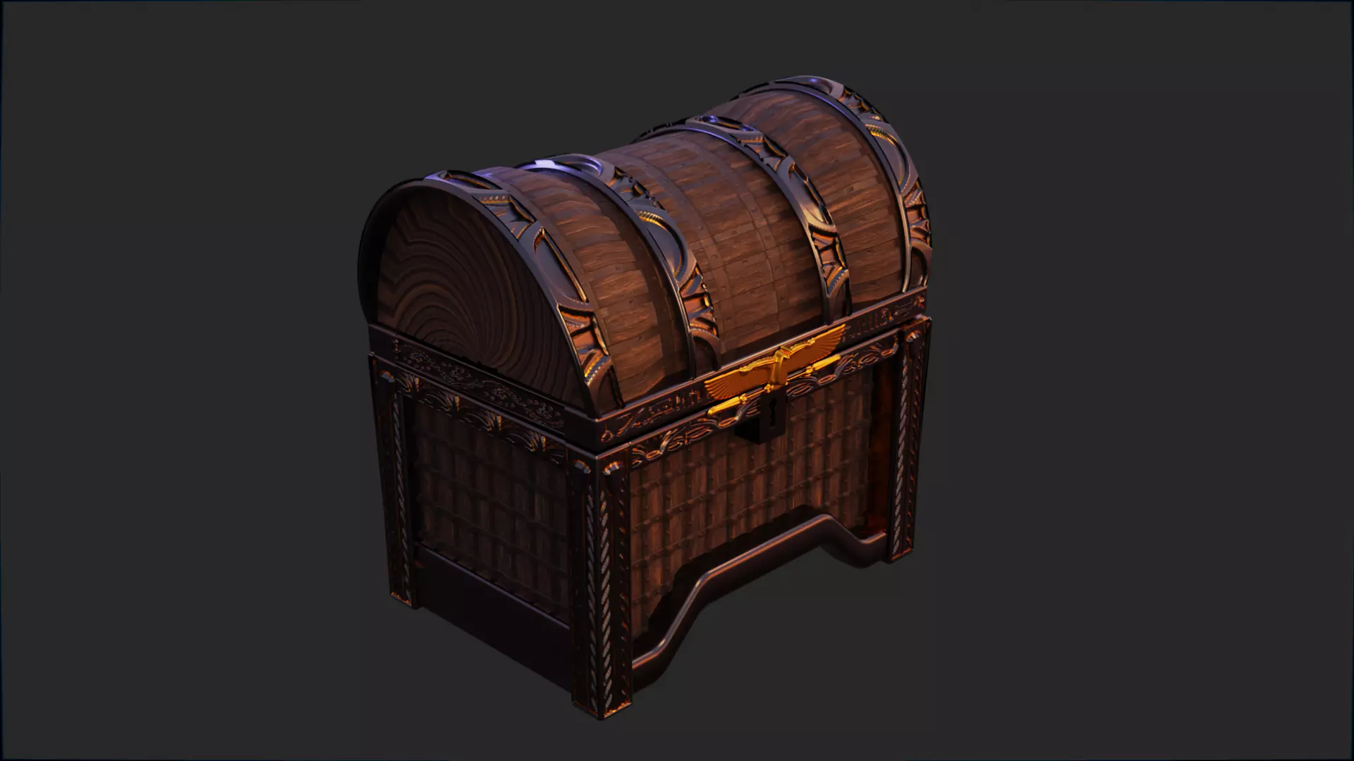 ancient egyptian chest 3D model_0