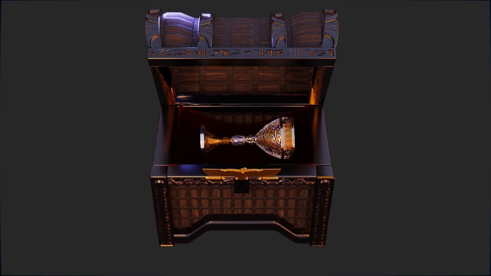 ancient egyptian chest 3D model_7