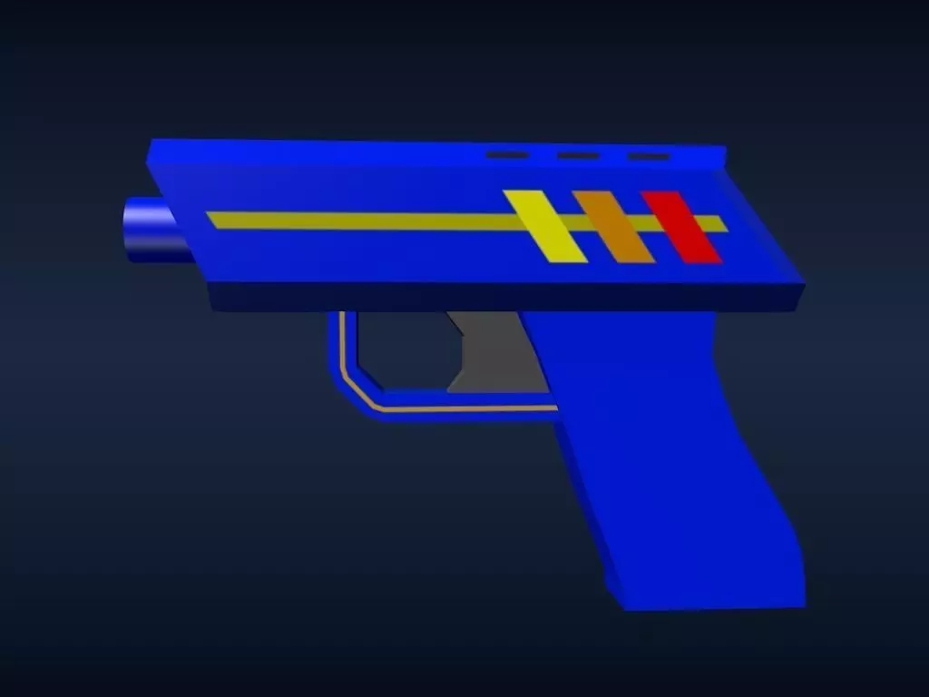 Toon pistol Free low-poly 3D model