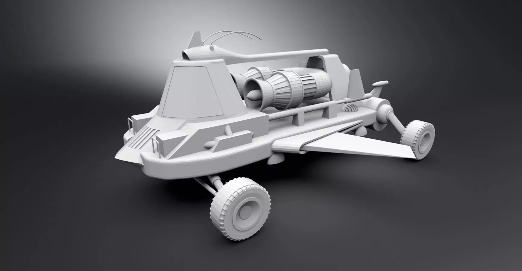 Jet Car Scale model 3D print model_0