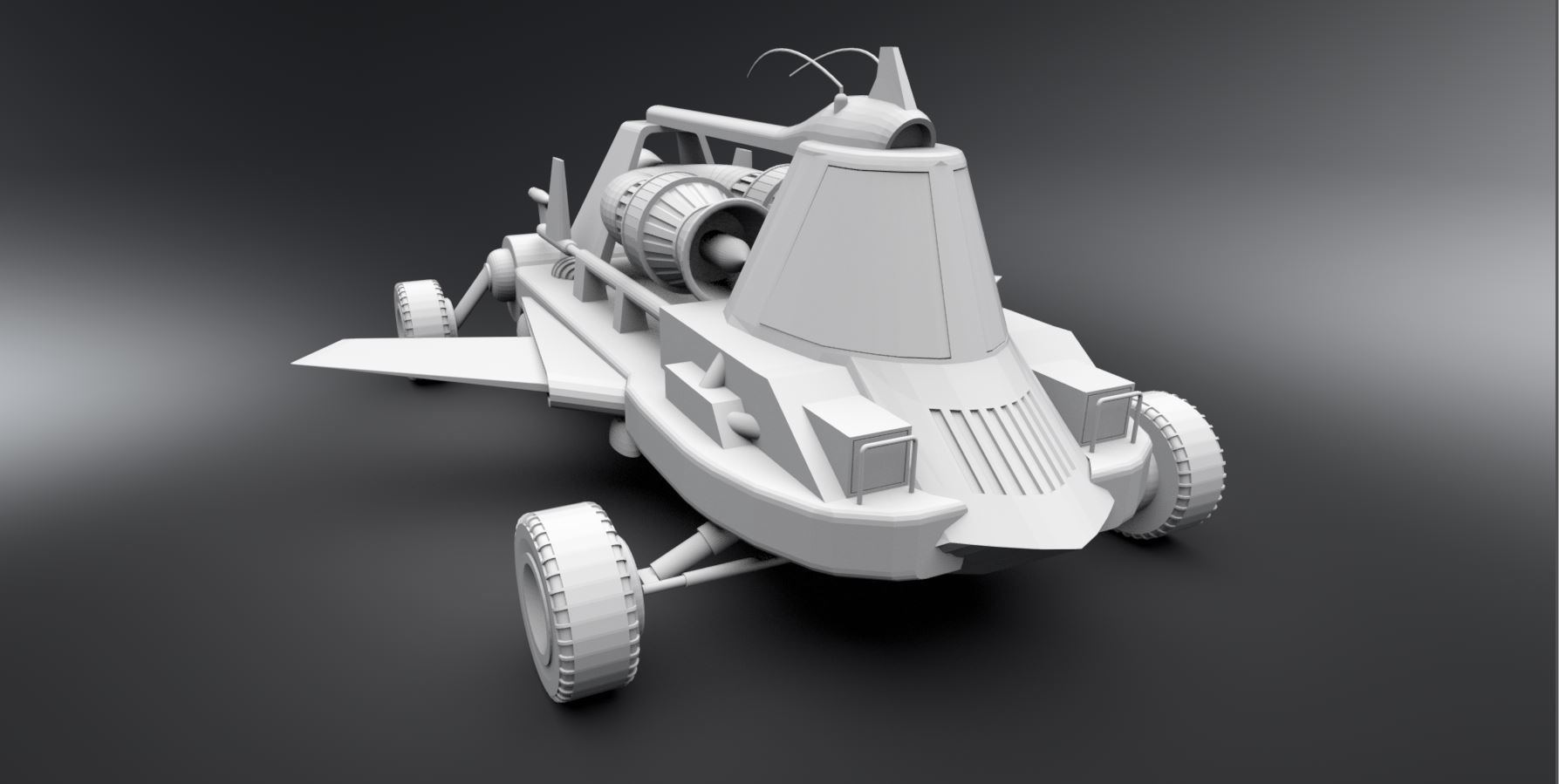 Jet Car Scale model 3D print model_3