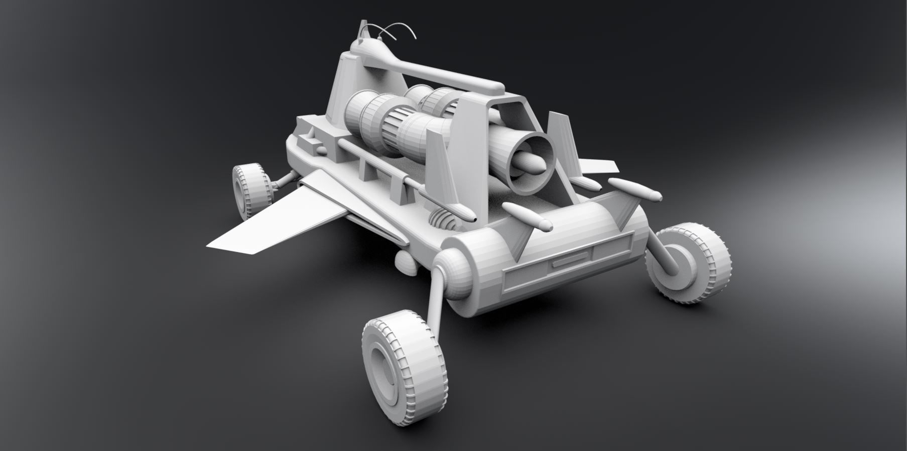 Jet Car Scale model 3D print model_2