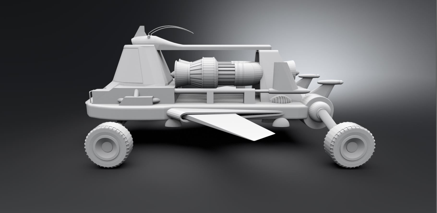 Jet Car Scale model 3D print model_1