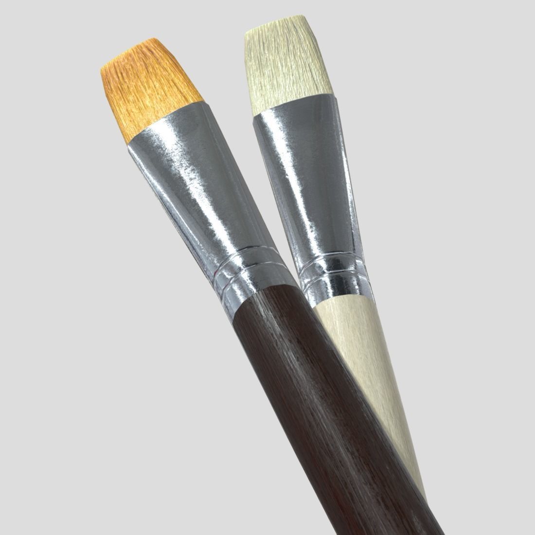 Paint Brush Low-poly 3D model_13