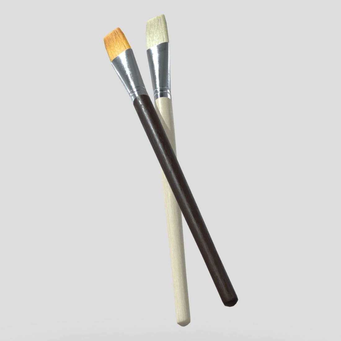 Paint Brush Low-poly 3D model_11