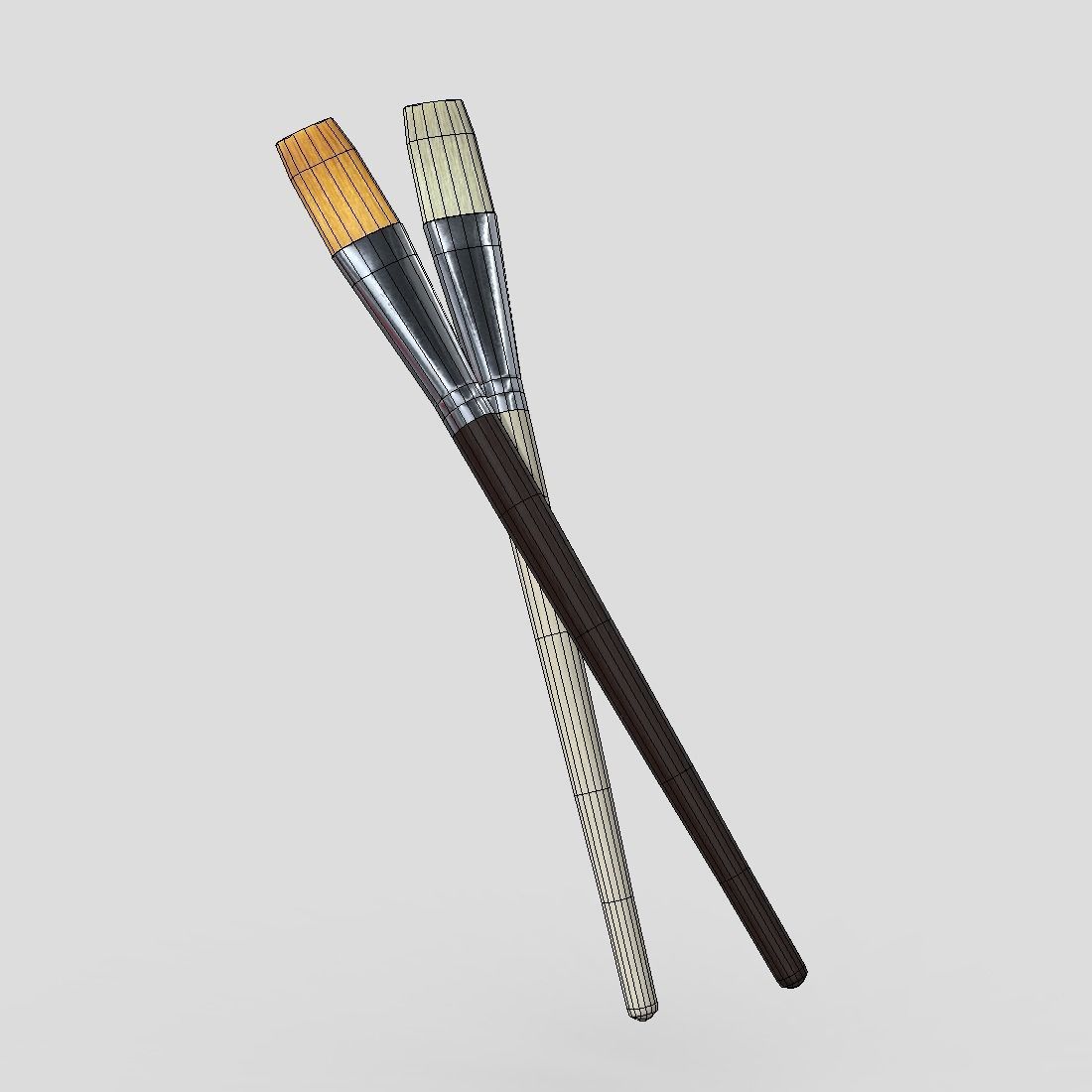 Paint Brush Low-poly 3D model_2