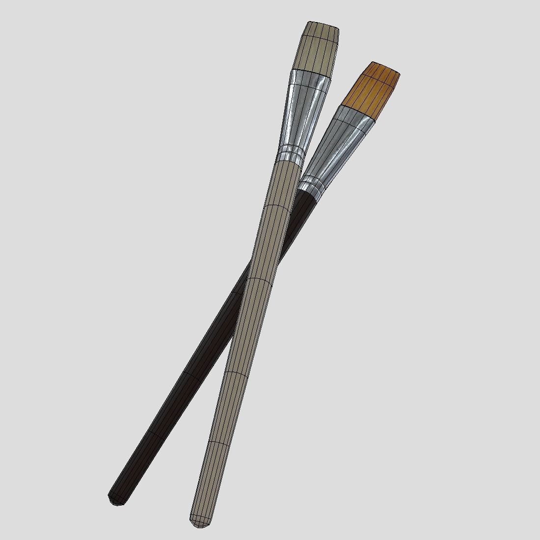 Paint Brush Low-poly 3D model_10
