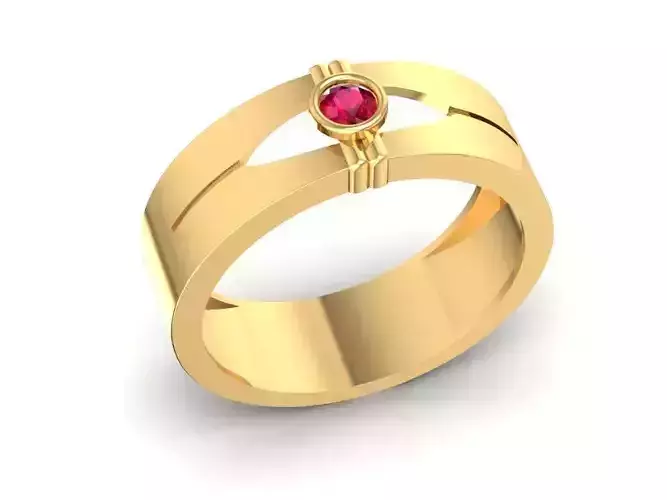 Minimalist Gemstone Solitaire Ring for Men 1713