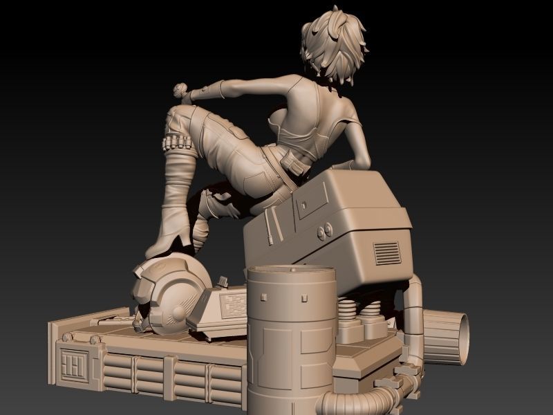Star Wars Pin Up Sexy Rebel Pilot and Gonk Droid 3D print model_6