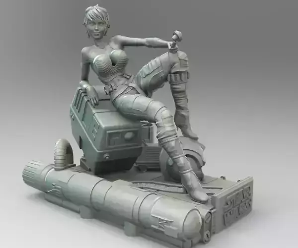 Star Wars Pin Up Sexy Rebel Pilot and Gonk Droid