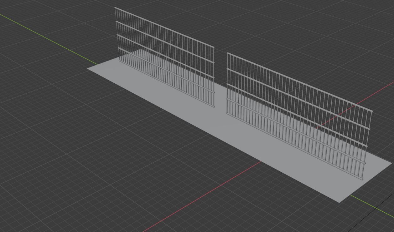 Metal Fence Low-poly 3D model_14