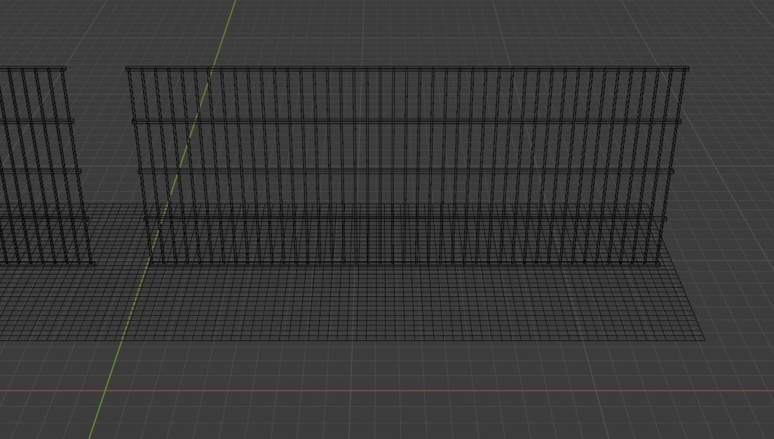 Metal Fence Low-poly 3D model_26